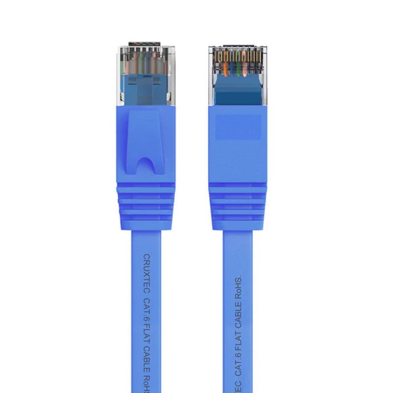 Cruxtec Flat CAT6 10GbE Ethernet Cable 10m - Blue (FC6-100-BL)