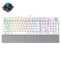 Fantech MK853 Maxpower RGB Wired Mechanical White Gaming Keyboard with Outemu Blue Switch and White Wrist Rest (KBFTMK853WHBE)