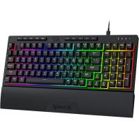 Redragon K515 Shiva RGB Membrane Gaming Keyboard 98 Keys Mechanical Smooth Linear Switch Detachable Wrist Rest