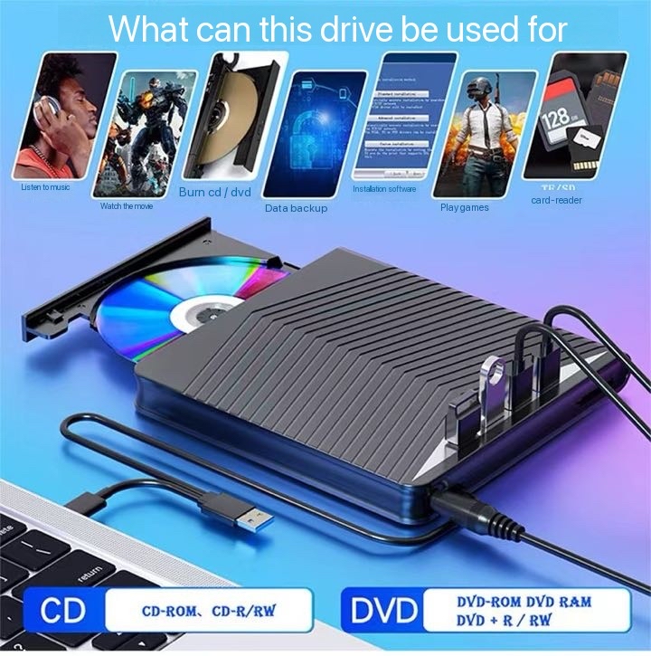 USB 3.0 external DVD/CD recorder player