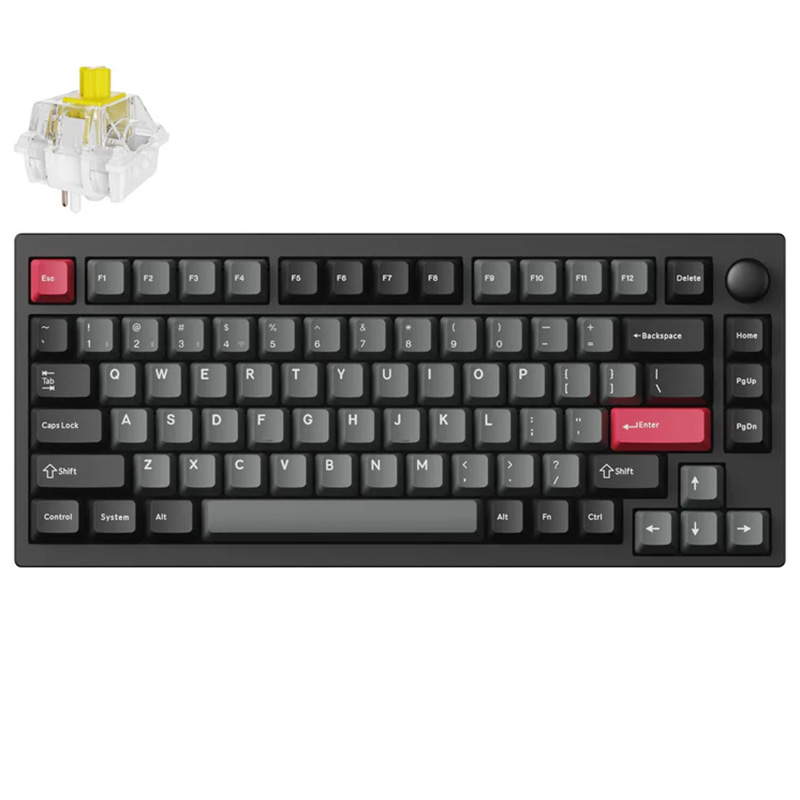 Keychron Lemokey P1 Pro RGB Carbon Black Wireless Mechanical Gaming Keyboard - Super Banana Switch (KBKCP1PM4)