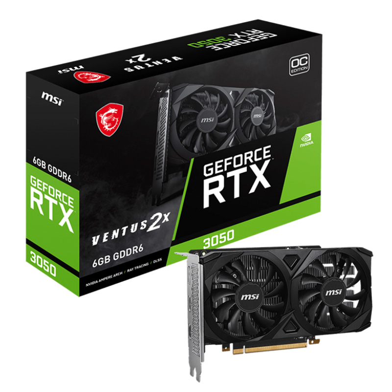 MSI GeForce RTX 3050 VENTUS 2X 6G OC Graphics Card (GeForce RTX 3050 VENTUS 2X 6G OC)