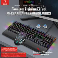 Gaming Keyboard and Mouse Combo,USB Backlit 104 Keys Wired Keyboard Mechanical Feeling 2400 DPI max Wired Gaming Mouse，Gaming Accessories Black