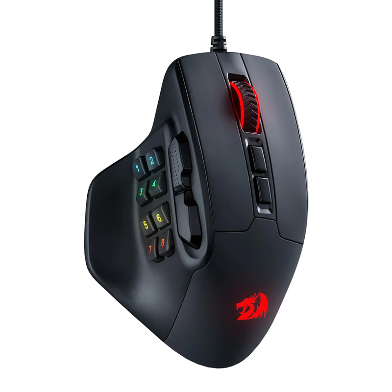 Redragon M811 Aatrox MMO Gaming Mouse, 15 Programmable Buttons Wired RGB Gamer Mouse w/ Ergonomic Natural Grip Build