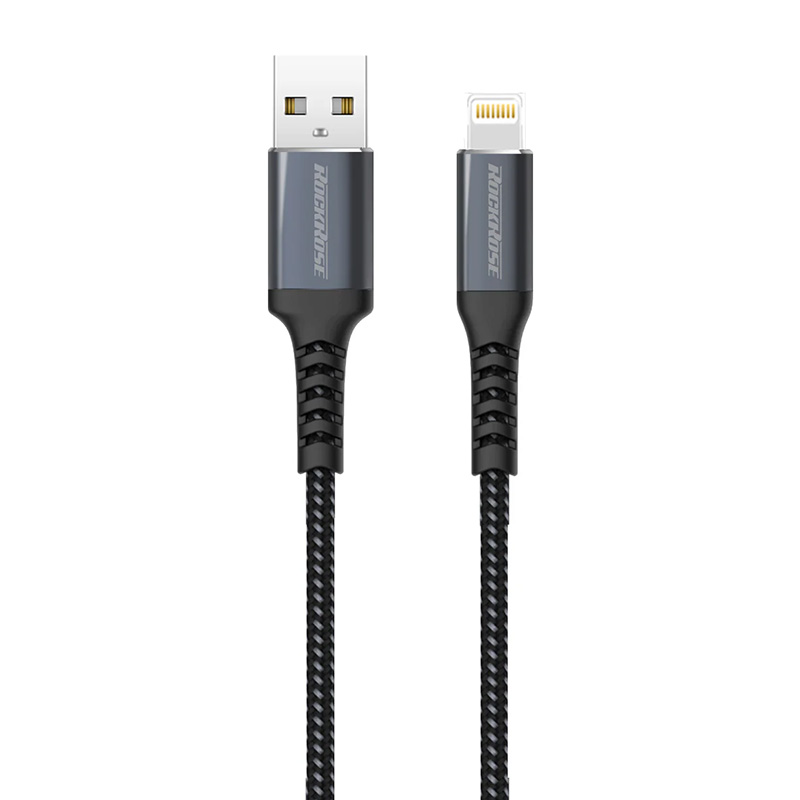 RockRose Braided Powerline AC 3A USB 2.0 to Lightning Charging Cable - 1m (RRCS07L)