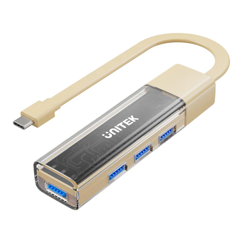 Unitek 4 Port Bi-Directional USB Hub with Detachable Cable - Beige (UTH1319ACL01)