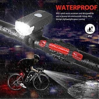 Bright LED Bike Light Set Front Headlight And Rear Taillight For Bicycle Night Ride