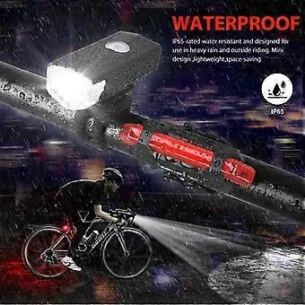 Yumarket 700 Lumen USB Rechargeable Bike Light Set: Front Headlight & Rear Tail Light