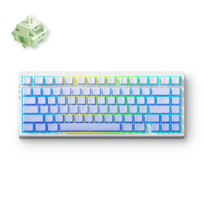 MCHOSE G75 Pro Hot-Swappable RGB Glacier Gradient Wireless Mechanical Keyboard - Matcha Latte Switch (MC-G75-14)