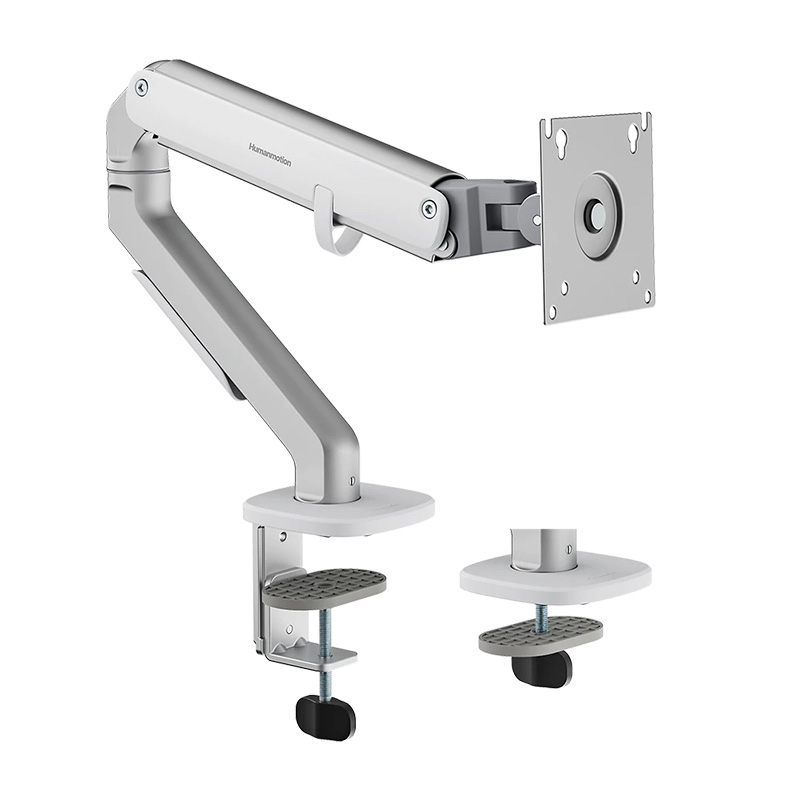 Humanmotion Single Screen Aluminum Steel Monitor Arm for up to 17in-32in 2-9kg - Matte Silver (T6-1G)