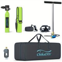 CHIKADIV C300Plus 0.5 Liter Mini Diving Cylinder Set C1-Green, Maximum 6-10 Minutes, Portable Diving Cylinders