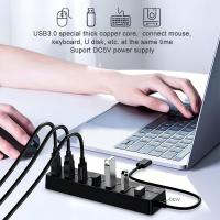 USB-Hubs-USB-Hub-3-0-Splitter-with-Individual-On-Off-Switches-and-Lights-30cm-Cable-USB-Extension-7-Port-USB-Black-4