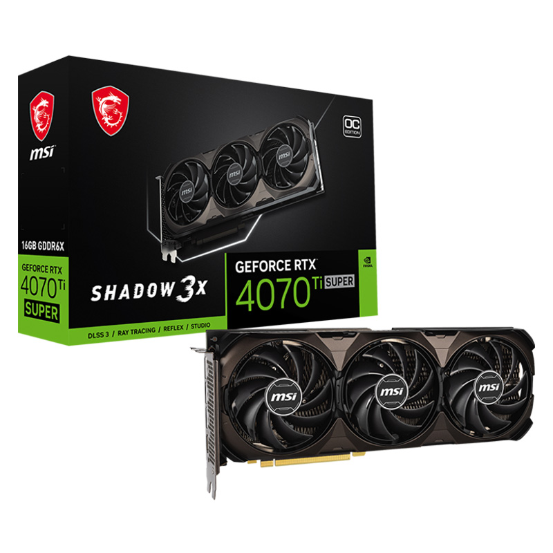 MSI RTX 4070 Ti Super 16G Shadow 3X OC Graphics Card (RTX 4070 TI SUPER 16G SHADOW 3X OC)