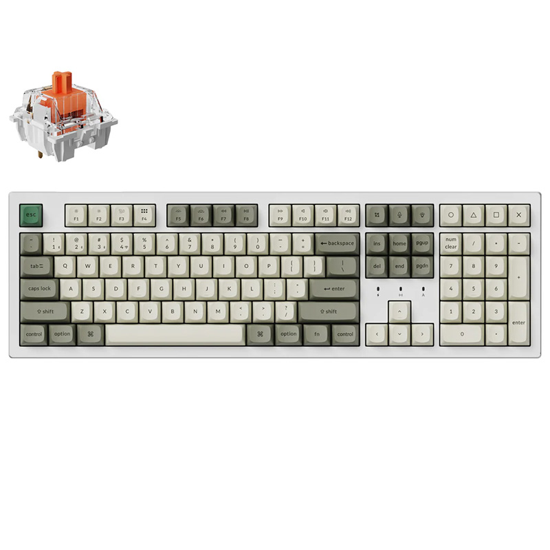 Keychron K10 Max Hot-Swap RGB Backlit Wireless Mechanical Keyboard Silent Red Switch - White (KBKCK10MP6)