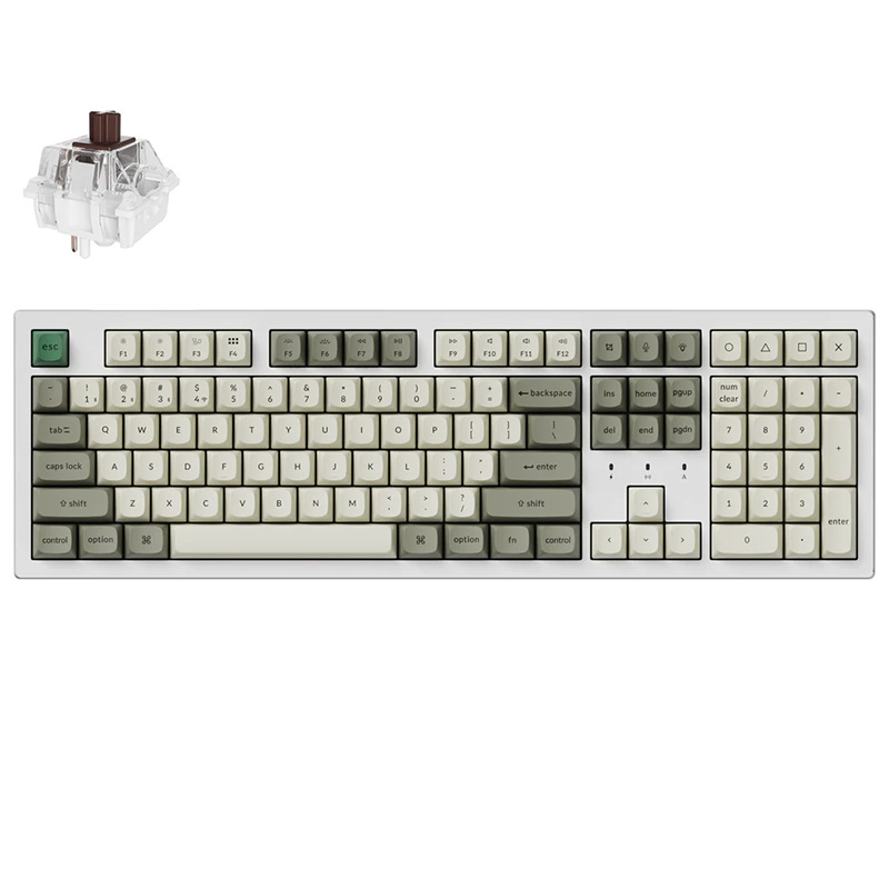 Keychron K10 Max White QMK/VIA Hot-Swap RGB Backlit Wireless Mechanical Keyboard - Brown Switch (KBKCK10MP3)