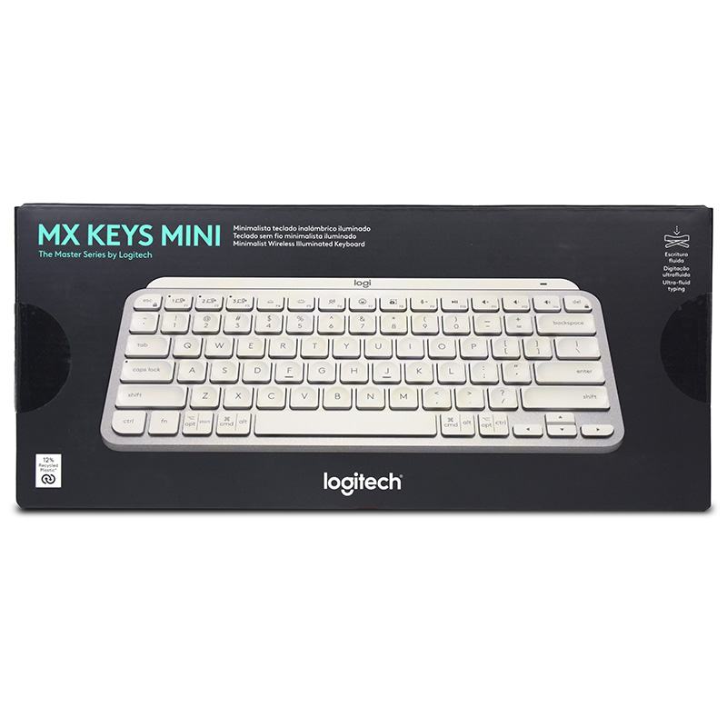 Logitech MX Keys Mini Minimalist Illuminated Wireless Keyboard - Pale Grey (920-010506)