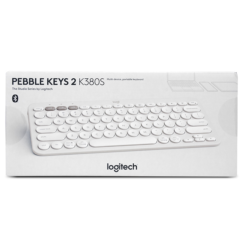 Logitech Pebble Keys 2 K380S Slim Bluetooth Wireless Keyboard - Tonal White (920-011754)