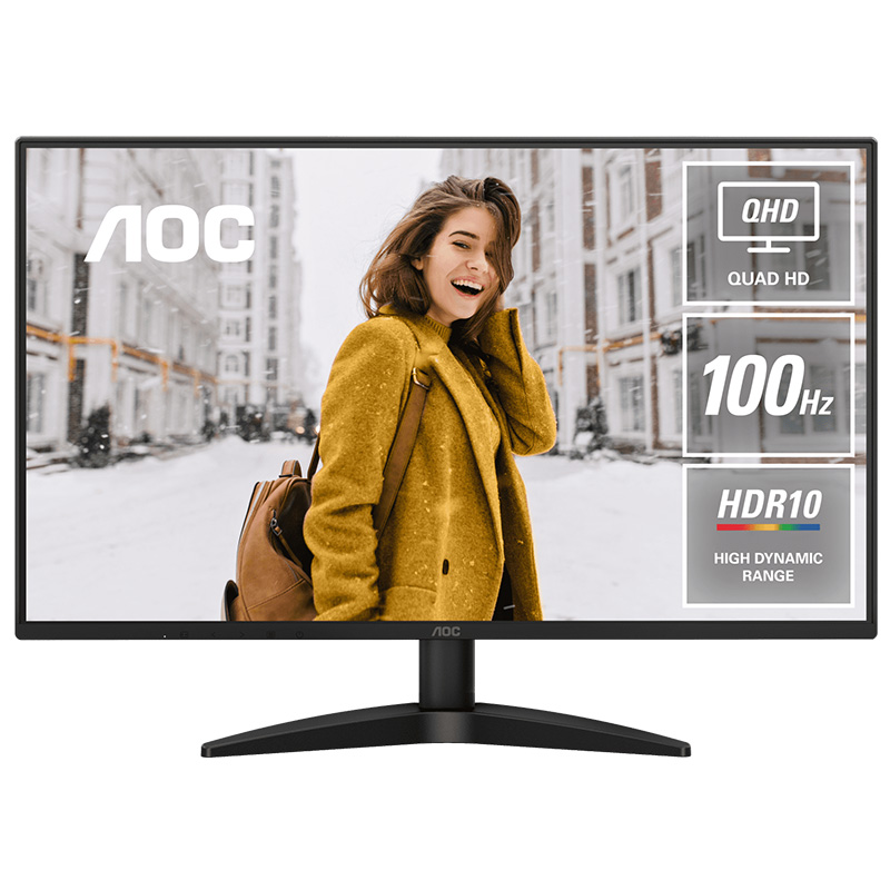 AOC 27in QHD IPS 100Hz Adaptive-Sync Monitor - Black (Q27B36)