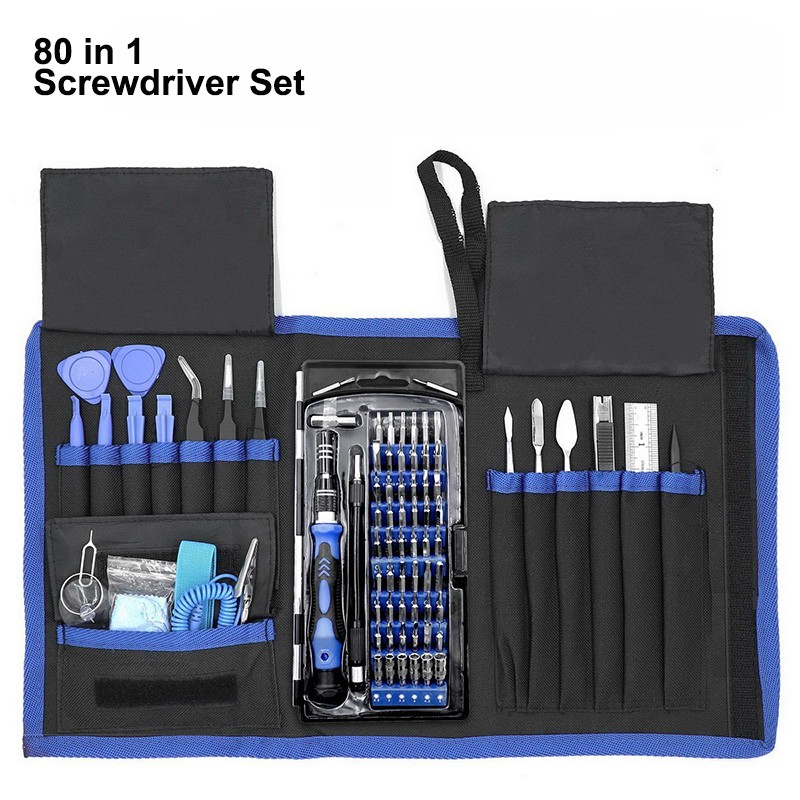 80-in-1 Professional 78-Piece Electronics Repair Tool Kit with Precision Magnetic Screwdriver Bits - Mobile Phone, iPhone, Samsung& Tablet Disassembly