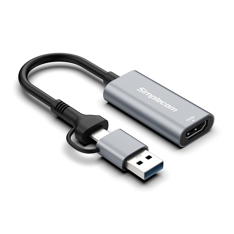 Simplecom USB 3.0 and USB-C to HDMI FHD Video Card Adapter (DA306C)