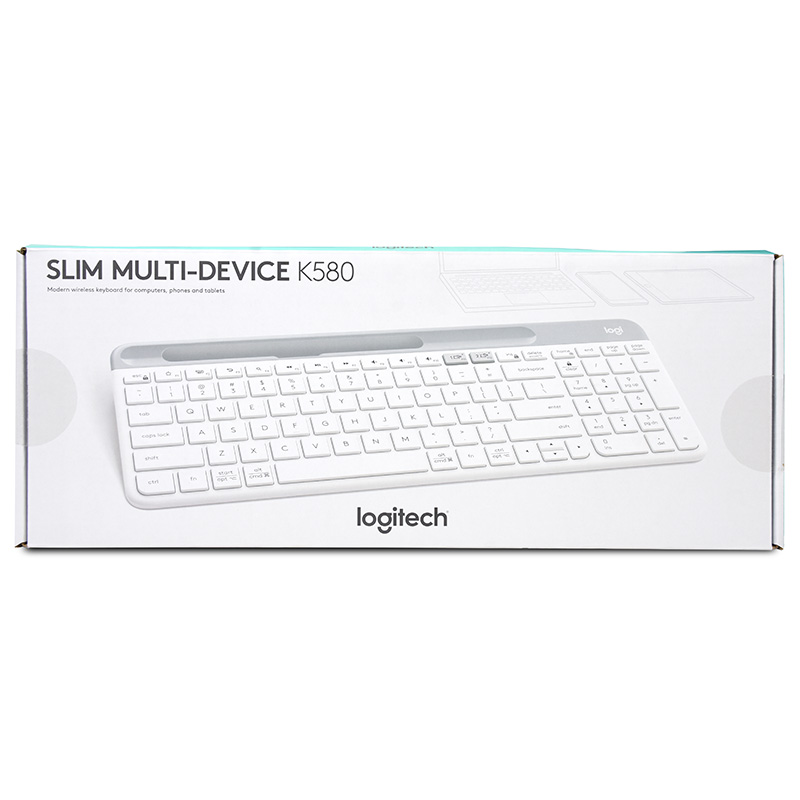 Logitech K580 Slim Multi-Device Wireless Keyboard - White (920-009211)