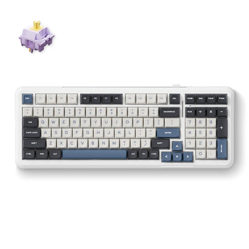 MCHOSE K99 Gasket Mount 98% Layout Hot-Swap Wireless Mechanical Keyboard Hyacinth Switch - Navy Blue (KBMCK993A)