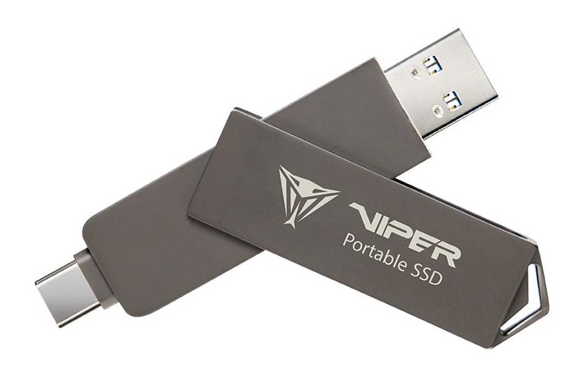 PATRIOT MEMORY PVP30 Portable SSD 1TB, Type-A and Type-C for wide compatibility, Supports Apple ProRes-PVP301TB28UDG