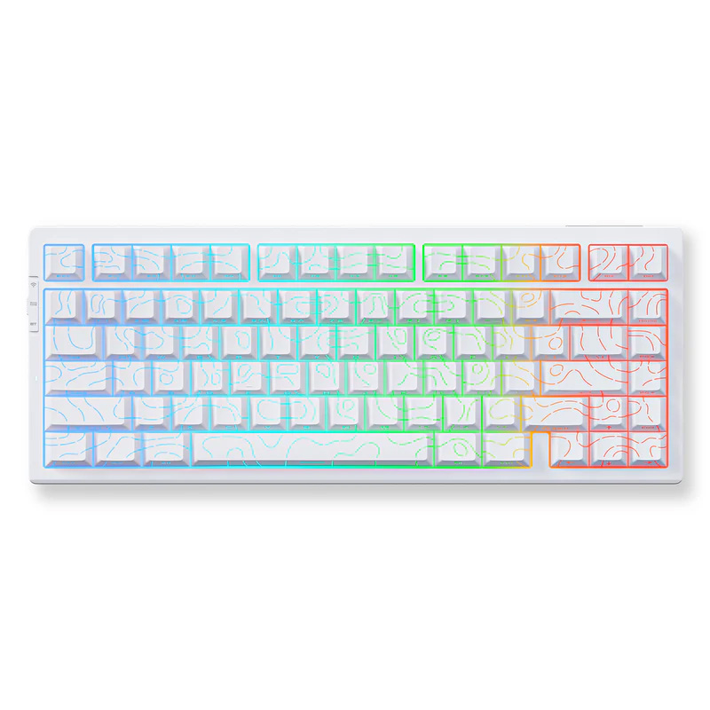 MCHOSE G75 Pro 75% Layout Hot-Swap Wireless Mechanical Keyboard - Matcha Latte Switch White Topographic (KBMCG7523)