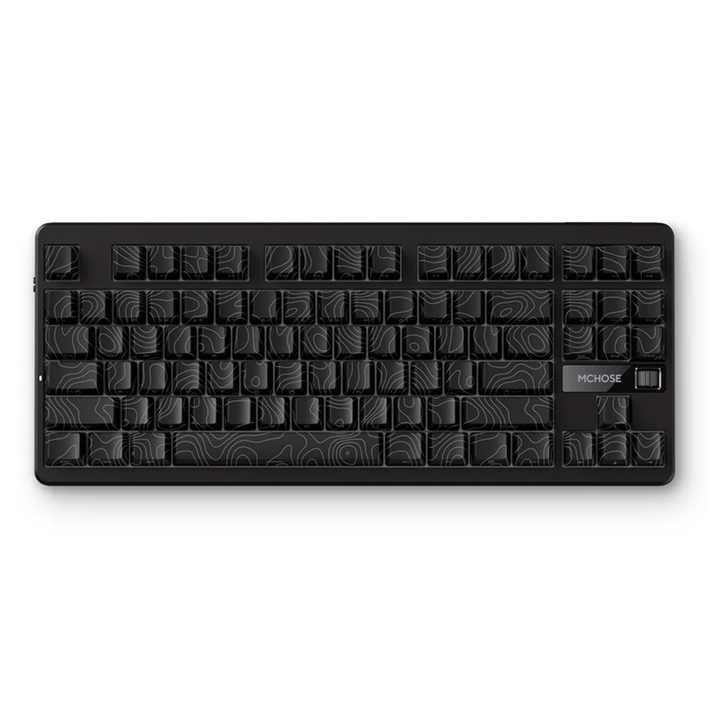 MCHOSE G87 Wireless Gasket Mount Custom Mechanical Keyboard - Ice Blue Switch Black Topographic (KBMCG876)