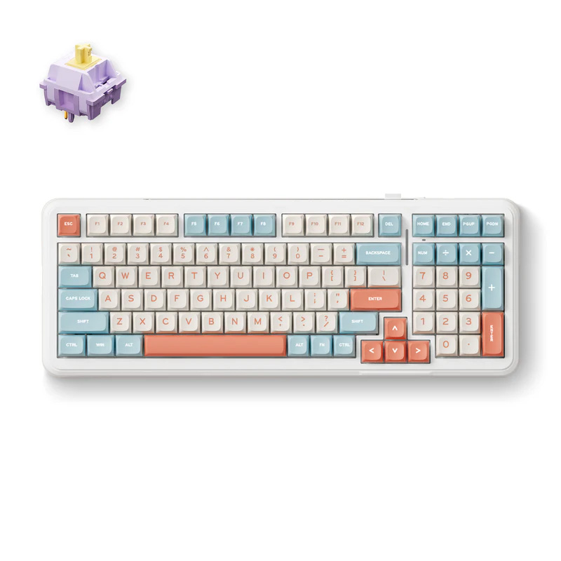 MCHOSE K99 Gasket Mount 98% Layout Hot-Swap Wireless Mechanical Keyboard - Hyacinth Switch Horizon Orange (KBMCK994A)