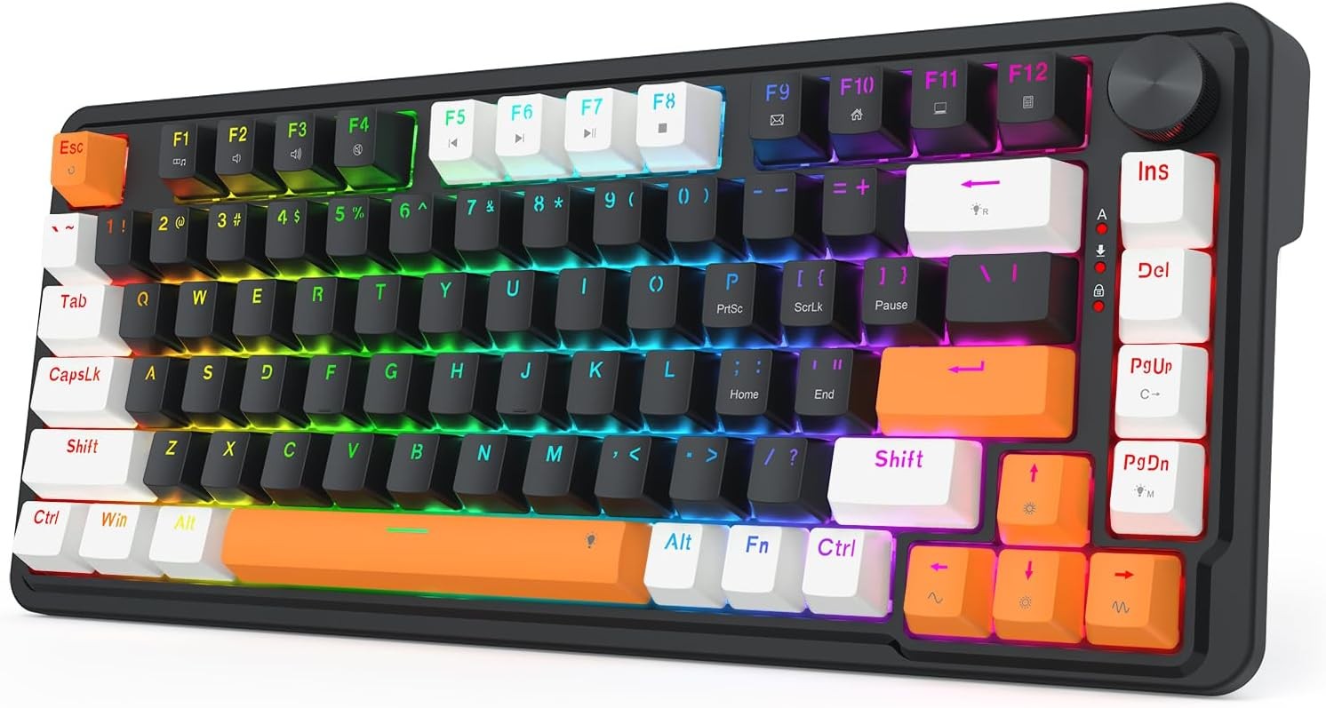Redragon K714 Rapid Trigger HE Gaming 75% 81 Keys Wired Mechanical Keyboard,Magnetic Switch, Actuation Point Adjustable, 8K Hz Polling Rate