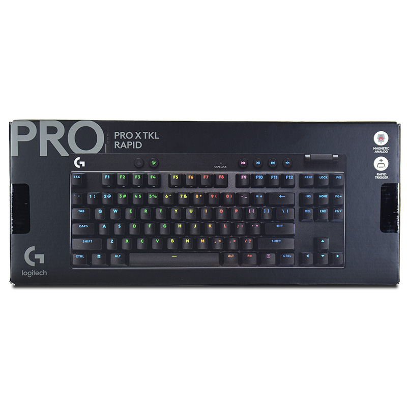 Logitech G PRO X TKL RAPID RGB Wired Mechanical Gaming Keyboard with Magnetic Analog Switches - Black (920-013234)