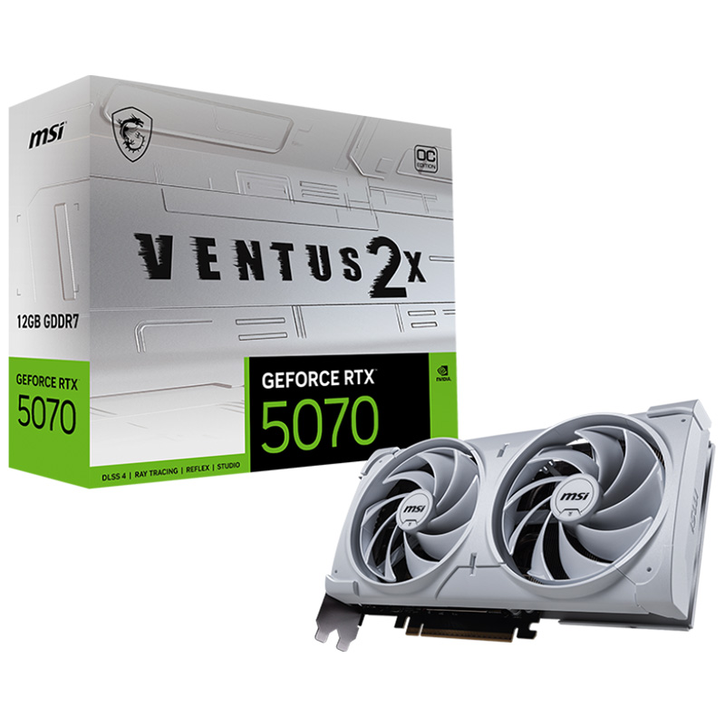 MSI GeForce RTX 5070 12G Ventus 2X OC White Graphics Card (GeForce RTX 5070 12G VENTUS 2X OC WHITE)