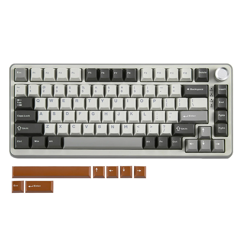 YUNZII B75 Pro Gasket Tri-Mode Hot-Swap Wireless Mechanical Keyboard Milk Switch - Grey (KBYZB75PGYMK)