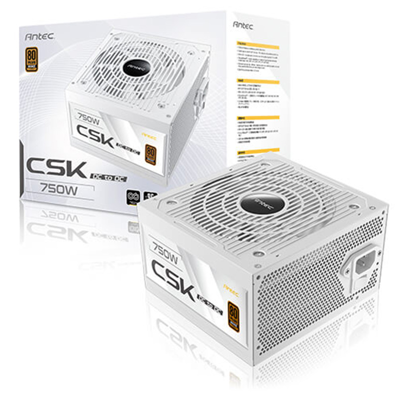 Antec CSK 750 DC 750W 80+ Bronze ATX Power Supply - White (CSK750DC WHITE)