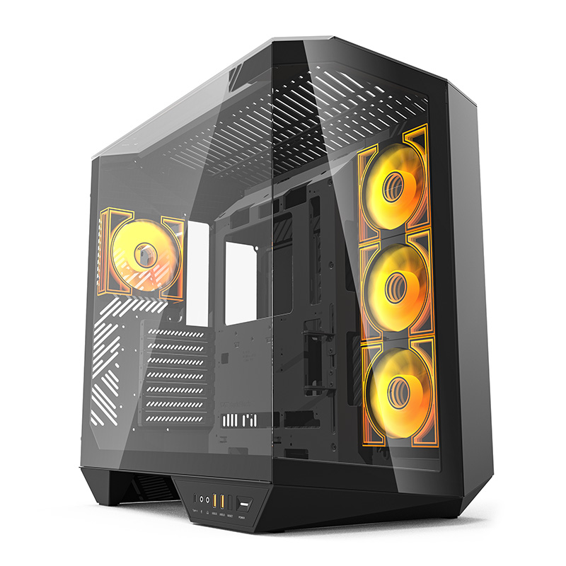 DarkFlash DY470 3-Side Tempered Glass ATX Case - Black (DY470-HQ3-Black)