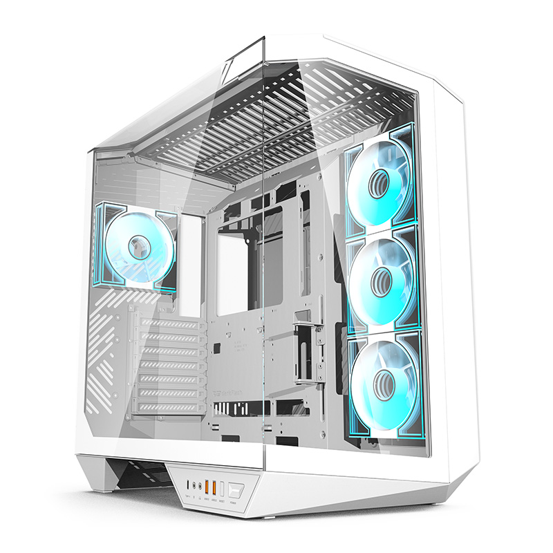 DarkFlash DY470 3-Side Tempered Glass ATX Case - White (DY470-HQ3-White)