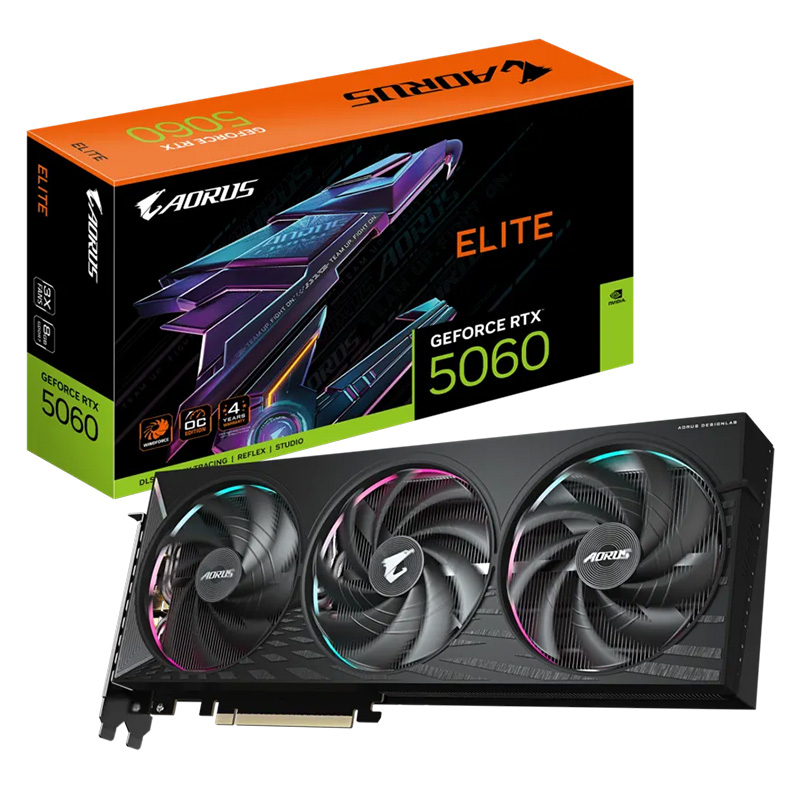 Gigabyte Aorus GeForce RTX 5060 Elite 8G Graphics Card (GV-N5060AORUS E-8GD)