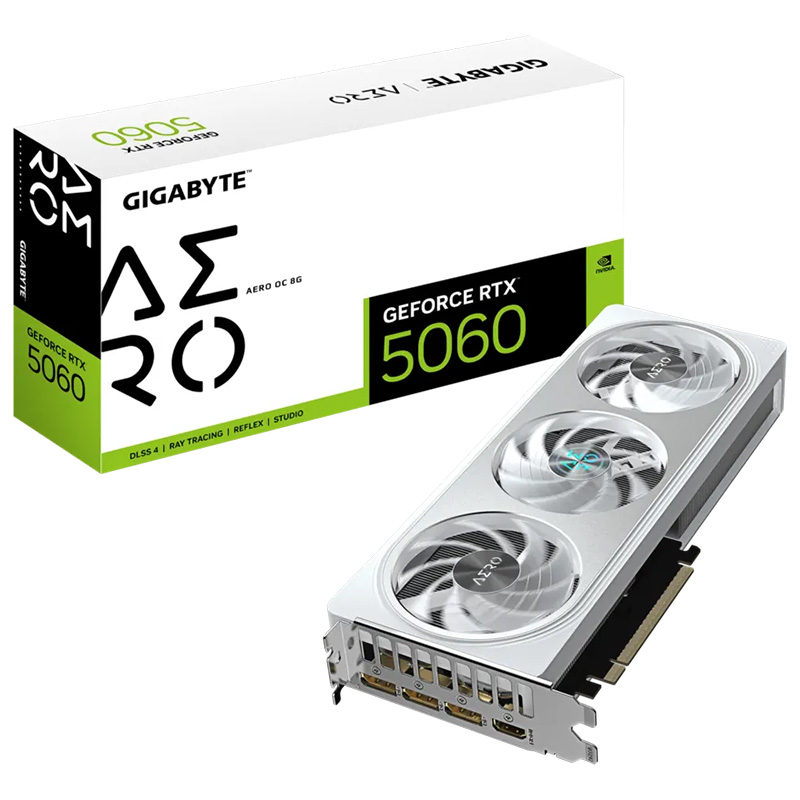 Gigabyte GeForce RTX 5060 Aero OC 8G Graphics Card (GV-N5060AERO OC-8GD)