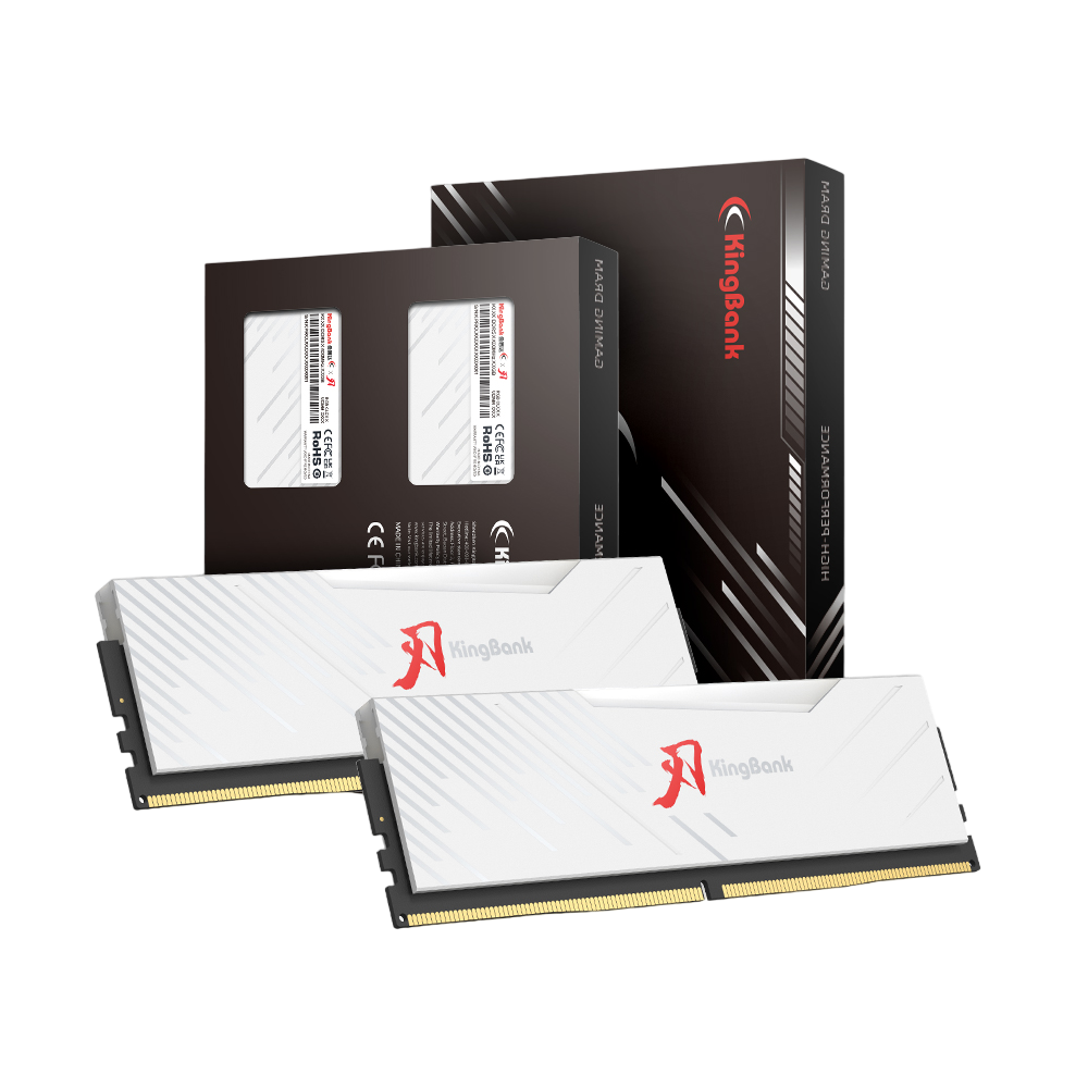 Kingbank KRRW DDR5 6000MHz 32GB*2 UDIMM M Hynix White RGB