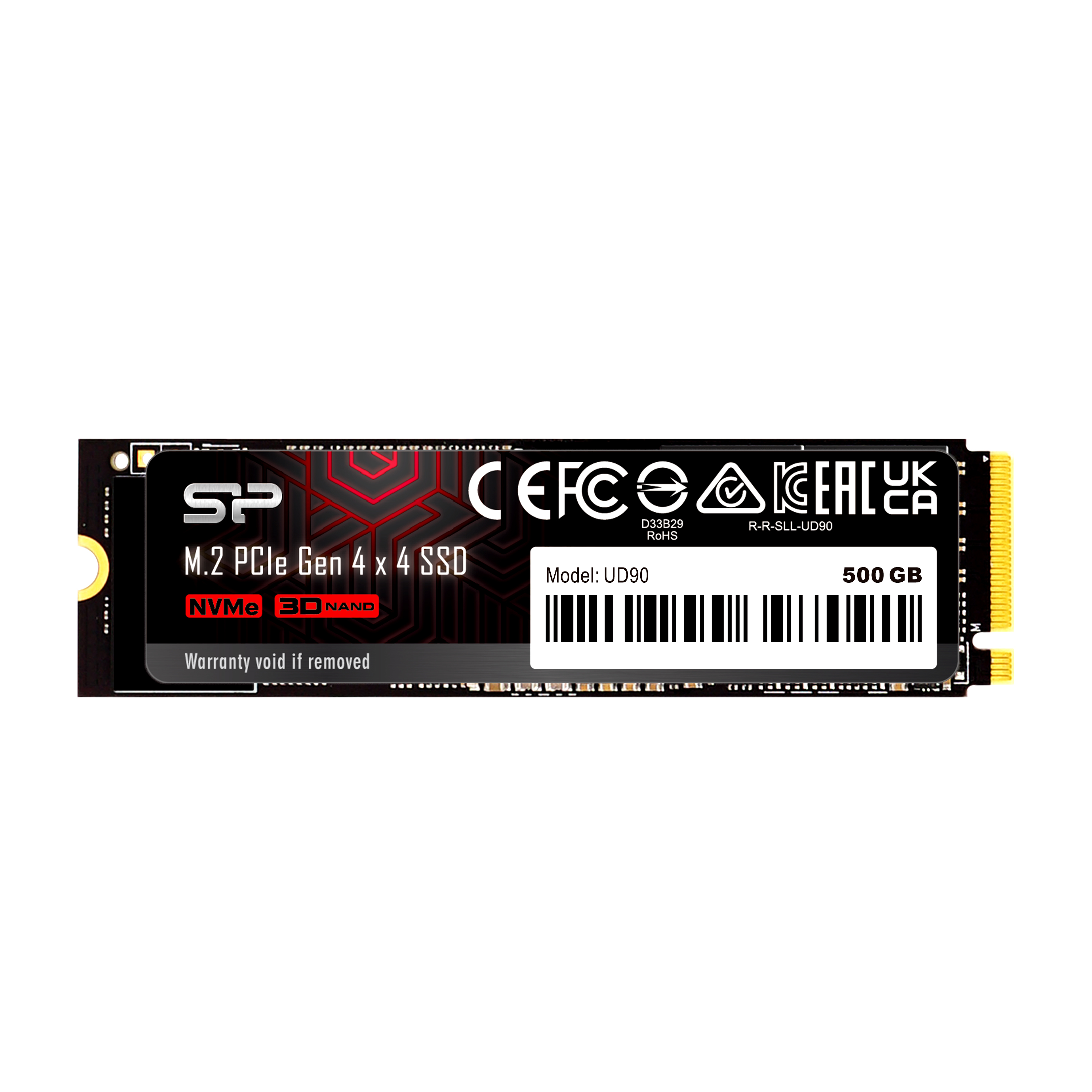 Silicon Power UD90 500GB R/W up to 5,000/4,800 MB/s PCIe NVMe Gen 4x4 M.2 SSD - SZ500GBP44UD9005AU