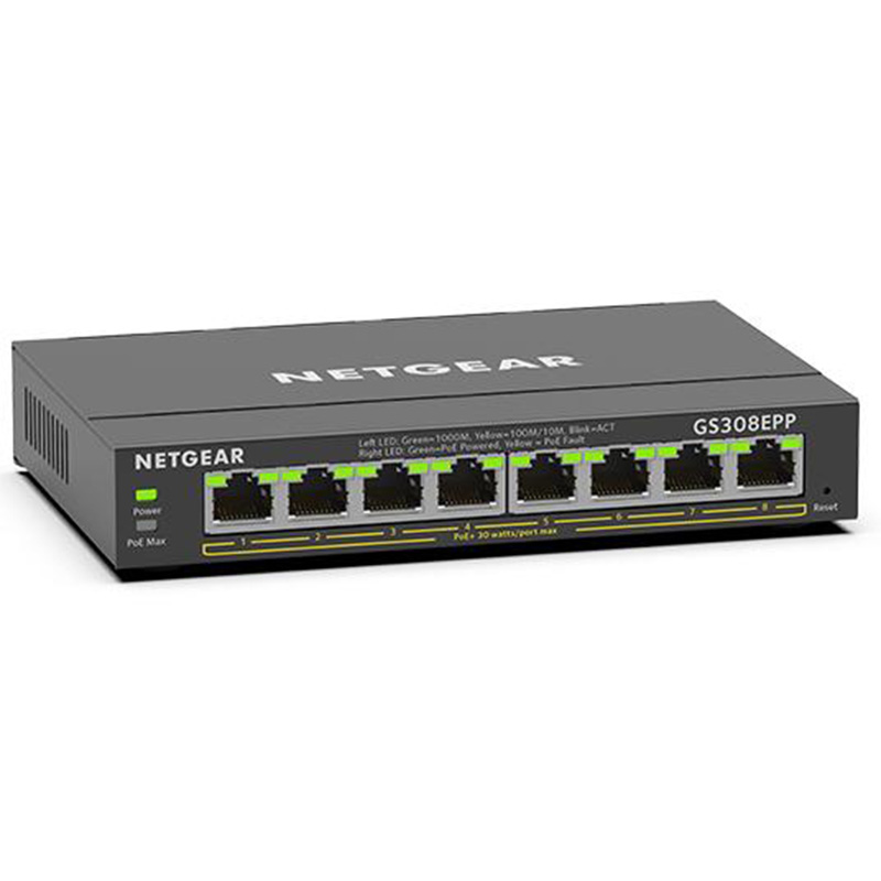 Netgear 8-Port Gigabit Ethernet Easy Smart Essentials PoE+ Switch (GS308EPP-100AUS)