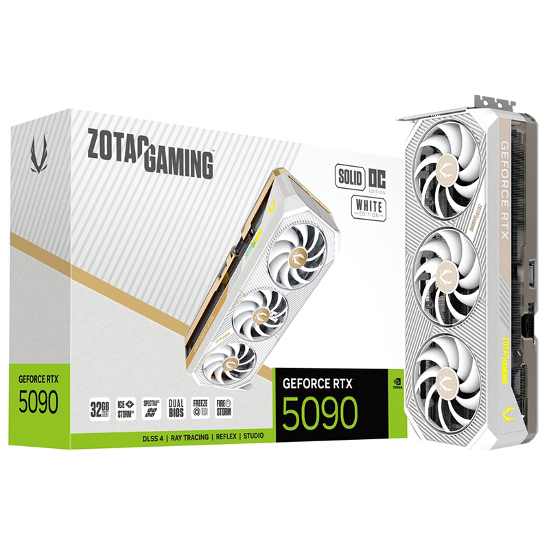 Zotac Gaming GeForce RTX 5090 Solid OC 32GB Graphics Card - White (ZT-B50900Q-10P)