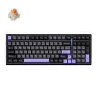 MCHOSE G98 Pro Gasket Mount 98% Layout Hot-Swap Wireless Mechanical Gaming Keyboard Black Purple - Flame Orange Switch (KBMCG98S3)