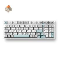MCHOSE G98 Pro Gasket Mount 98% Layout Hot-Swap Wireless Mechanical Gaming Keyboard Gray and Blue - Flame Orange Switch (KBMCG98S4)