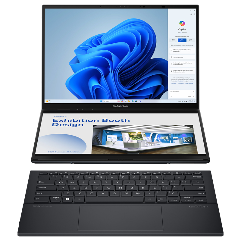 Asus ZenBook Duo 14in 3K OLED Touch 120Hz Intel Ultra 9 285H 1TB SSD 32GB RAM W11H Laptop (UX8406CA-PZ003W)