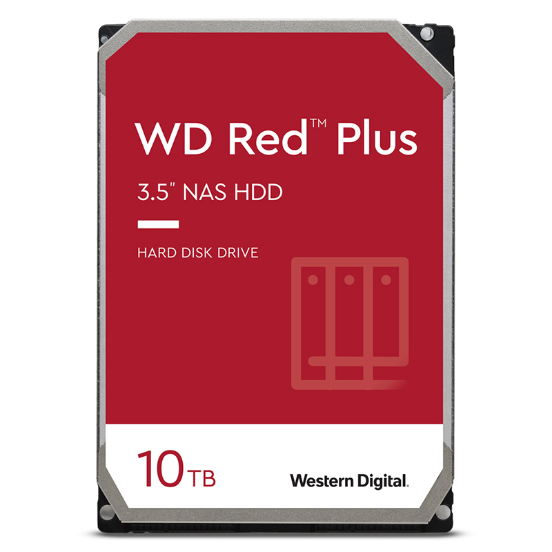 Western Digital 10TB Red Plus 7200RPM 3.5in NAS SATA Hard Drive (WD100EFGX)