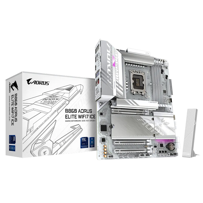 Gigabyte B860 Aorus Elite WiFi7 Ice LGA 1851 ATX Motherboard (B860 A ELITE WF7 ICE)