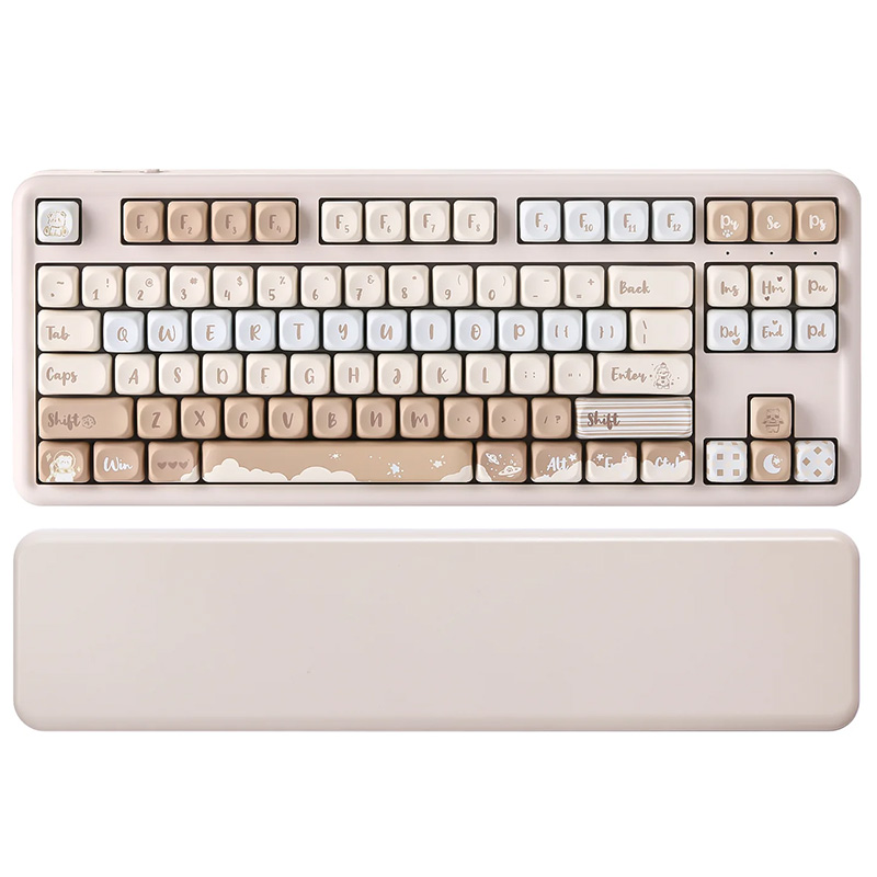 YUNZII B87 QMK/VIA Hot-Swap Mechanical Keyboard with Wrist Rest Butter - Cocoa Cream V2 Switch (KBYZB87BTCC)