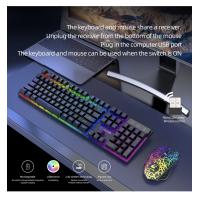 Wireless charging keyboard mouse gaming glowing keyboard set